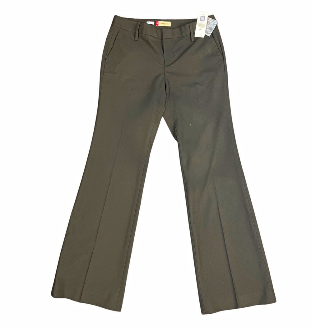 NWT GAP Women Black Straight Fit Stretch Dress Pants Pockets Twill 4 R